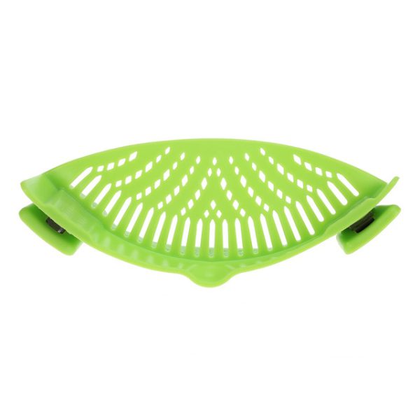 Silicone Kitchen Strainer Clip Pan Drain Rack Bowl Funnel Rice Pasta Vegetable Washing Colander Draining Excess Liquid Univers - Image 8