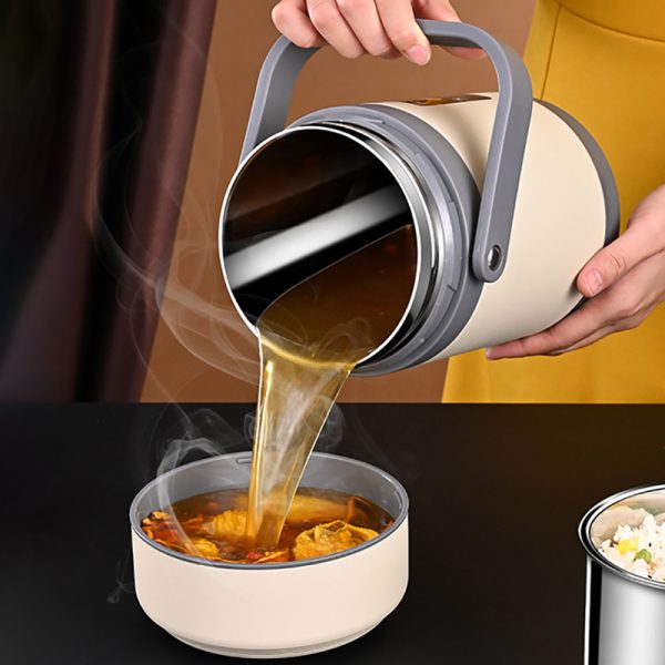 Multi-Layer Insulated Lunchboxes Worker Double-Layer Portable 304 Stainless Steel Sealed Rice Lunchbox - Image 2