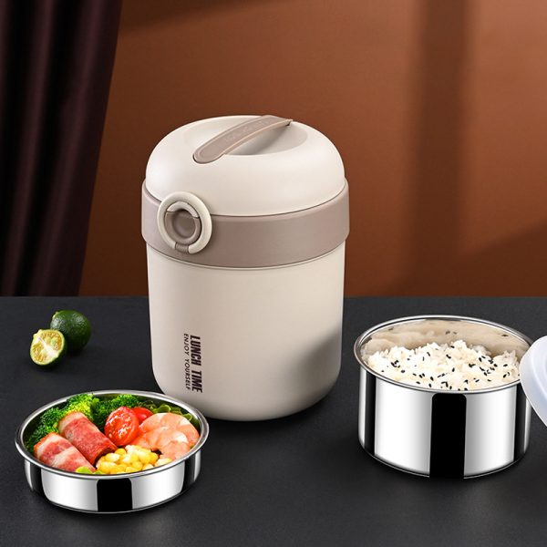 Large capacity insulated lifting pot, stainless steel portable carrying rice bucket - Image 2