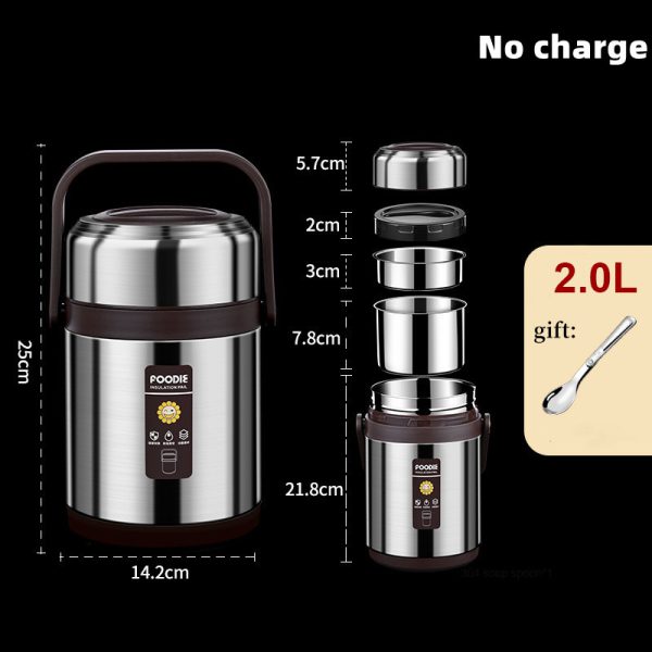 Multi-Layer Insulated Lunchboxes Worker Double-Layer Portable 304 Stainless Steel Sealed Rice Lunchbox - Image 9