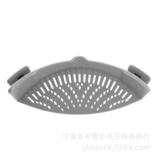 Silicone Kitchen Strainer Clip Pan Drain Rack Bowl Funnel Rice Pasta Vegetable Washing Colander Draining Excess Liquid Univers - Image 10