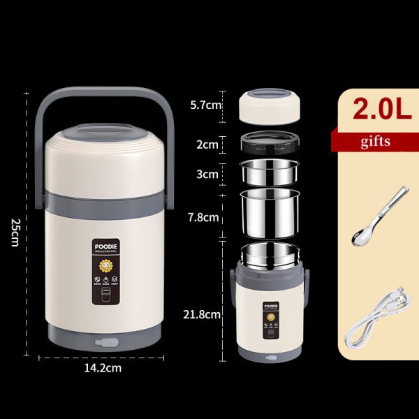 Multi-Layer Insulated Lunchboxes Worker Double-Layer Portable 304 Stainless Steel Sealed Rice Lunchbox - Image 11