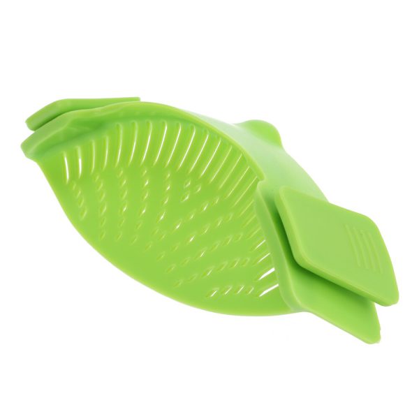 Silicone Kitchen Strainer Clip Pan Drain Rack Bowl Funnel Rice Pasta Vegetable Washing Colander Draining Excess Liquid Univers - Image 4