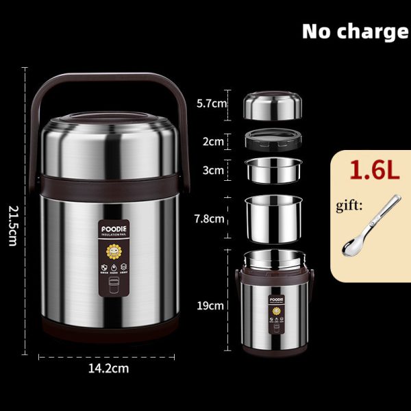 Multi-Layer Insulated Lunchboxes Worker Double-Layer Portable 304 Stainless Steel Sealed Rice Lunchbox - Image 8