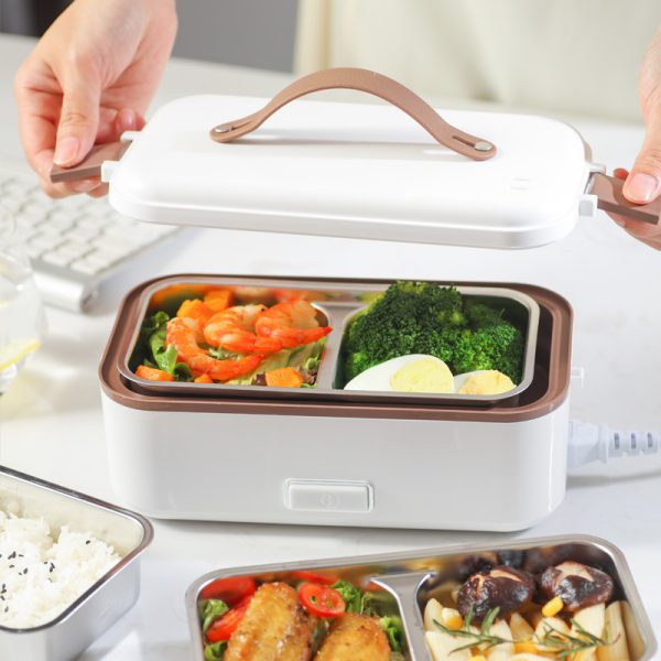 Electric lunch box stainless steel liner portable plug-in small insulation lunch box home heating lunch box steaming rice artifa - Image 6